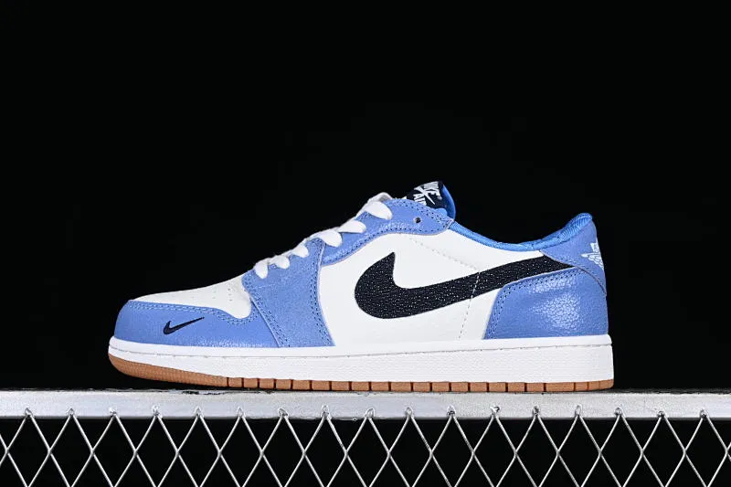 All categories Air Jordan Jordan series basketball shoes Air Jordan 1 Low Z version Air Jordan 1 Low AJ1 Joe 1 black and white blue burst pattern low-top cultural basketball shoes DZ0791-102